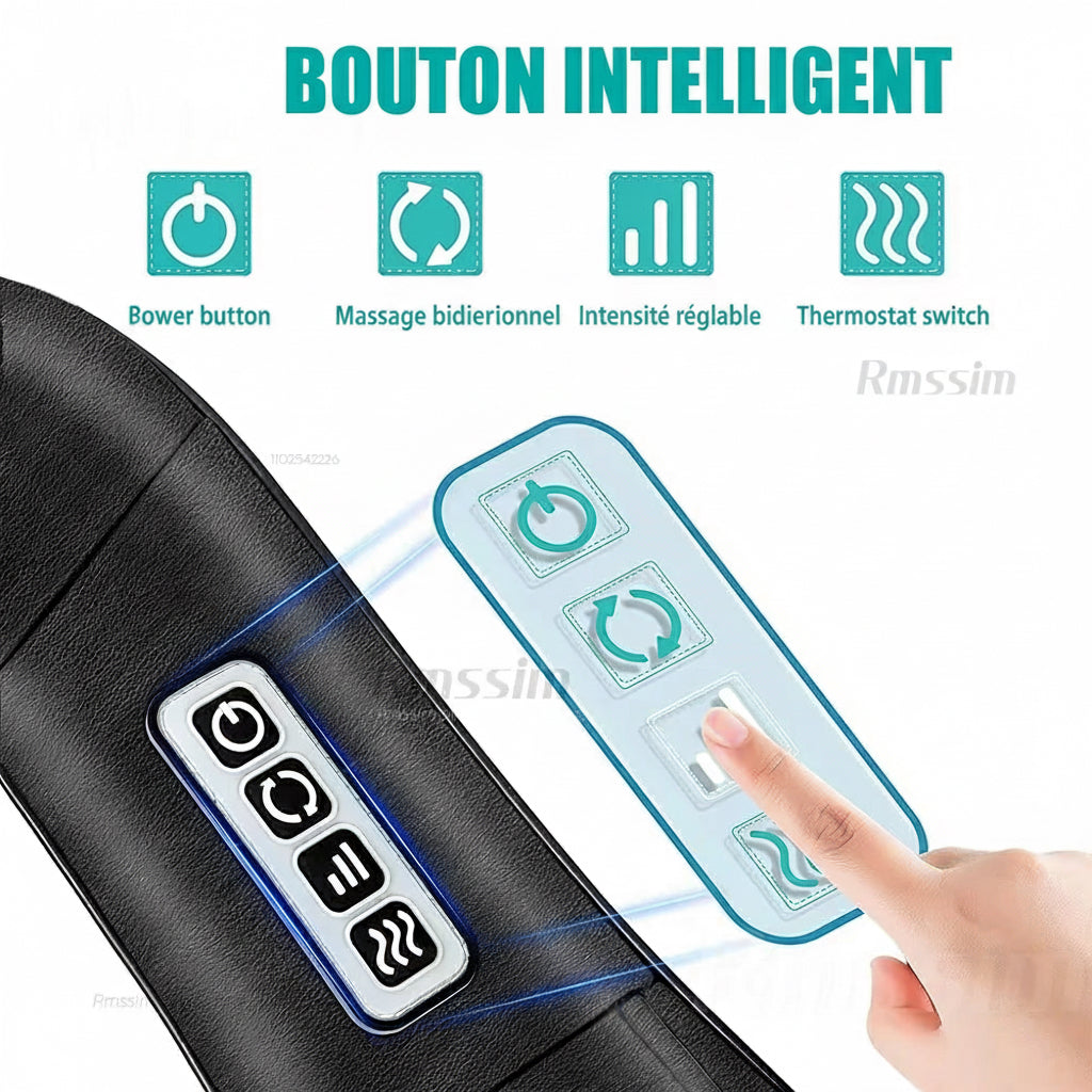 Shiatsu Neck and Shoulder Massager Heated Back Massager U Shape Deep Kneading Electric Massage Pillow for Neck Waist Leg Body